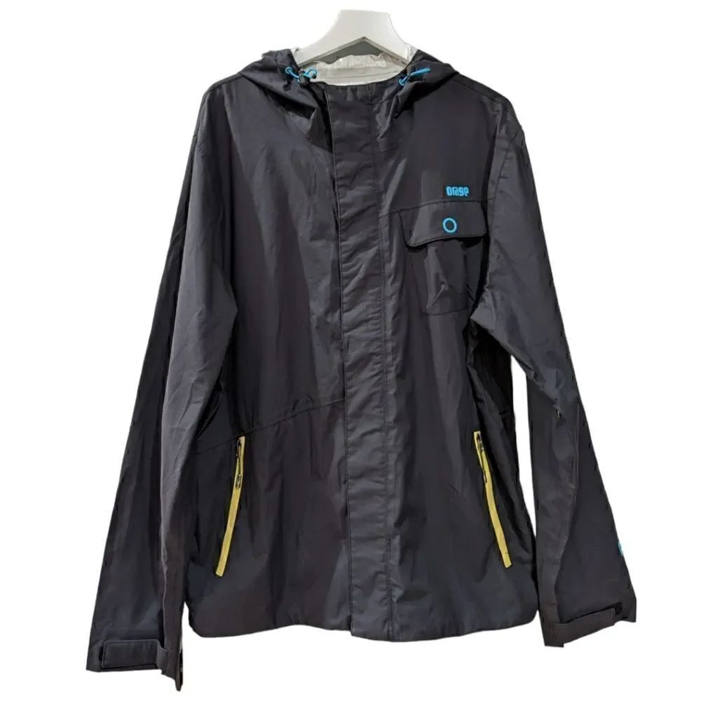 ORAGE Men's Pinstripe Nylon Windbreaker Hooded Full Zip Jacket Size XL